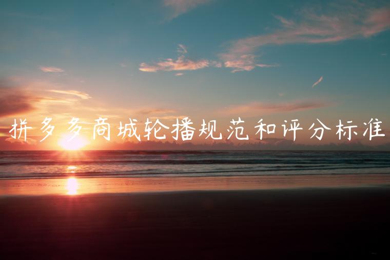 拼多多商城輪播規(guī)范和評分標(biāo)準(zhǔn)